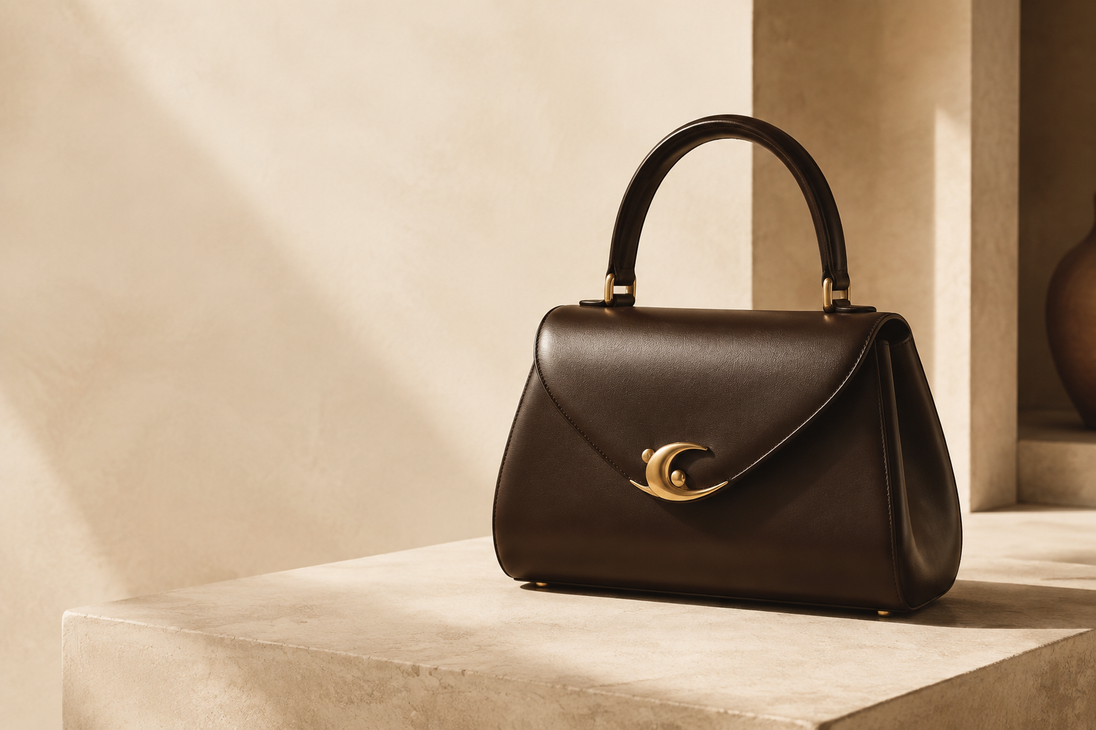 Espresso leather AspenSlither handbag with gold hardware